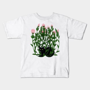 Cat and king protea Kids T-Shirt